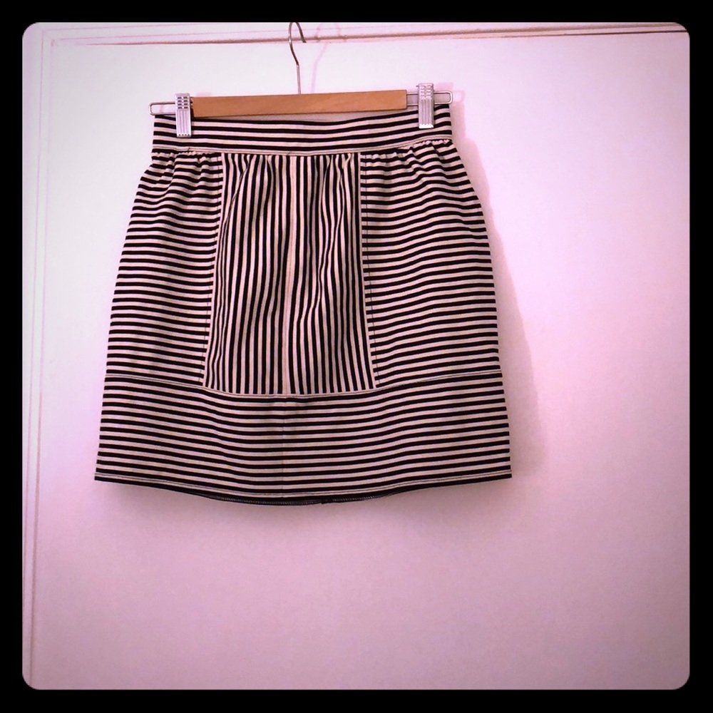 madewell stripe mini skirt
